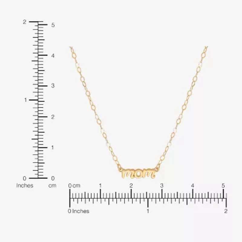 Womens 10K Gold 18 Inch Pendant Necklace