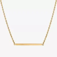 Womens 10K Gold Bar 18 Inch Pendant Necklace