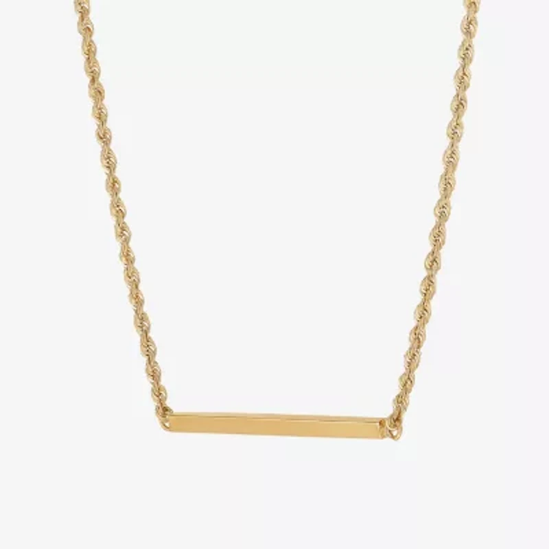 Womens 10K Gold Bar 18 Inch Pendant Necklace