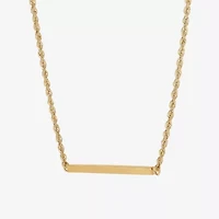 Womens 10K Gold Bar 18 Inch Pendant Necklace