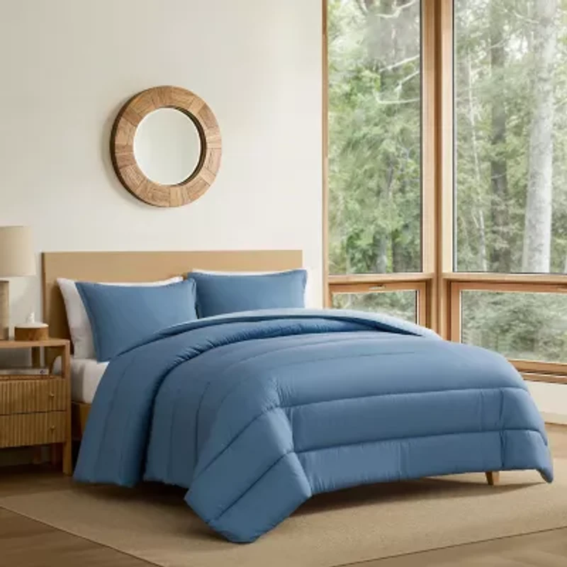 Eddie Bauer Connor Solid Channel Stitch Easy Care Comforter Set