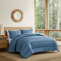 Eddie Bauer Connor Solid Channel Stitch Easy Care Comforter Set