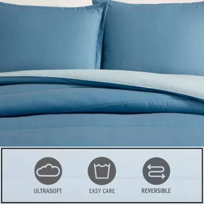 Eddie Bauer Connor Solid Channel Stitch Easy Care Comforter Set