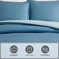 Eddie Bauer Connor Solid Channel Stitch Easy Care Comforter Set