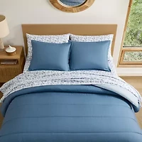 Eddie Bauer Connor Solid Channel Stitch Easy Care Comforter Set