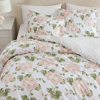 Martha Stewart Geranium Bloom Easy Care Duvet Cover Set
