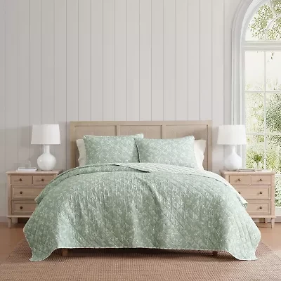 Martha Stewart French Bird Floral Easy Care Quilt Set