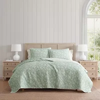 Martha Stewart French Bird Floral Easy Care Quilt Set