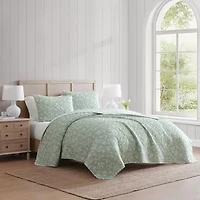 Martha Stewart French Bird Floral Easy Care Quilt Set