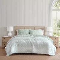 Martha Stewart French Bird Floral Easy Care Quilt Set