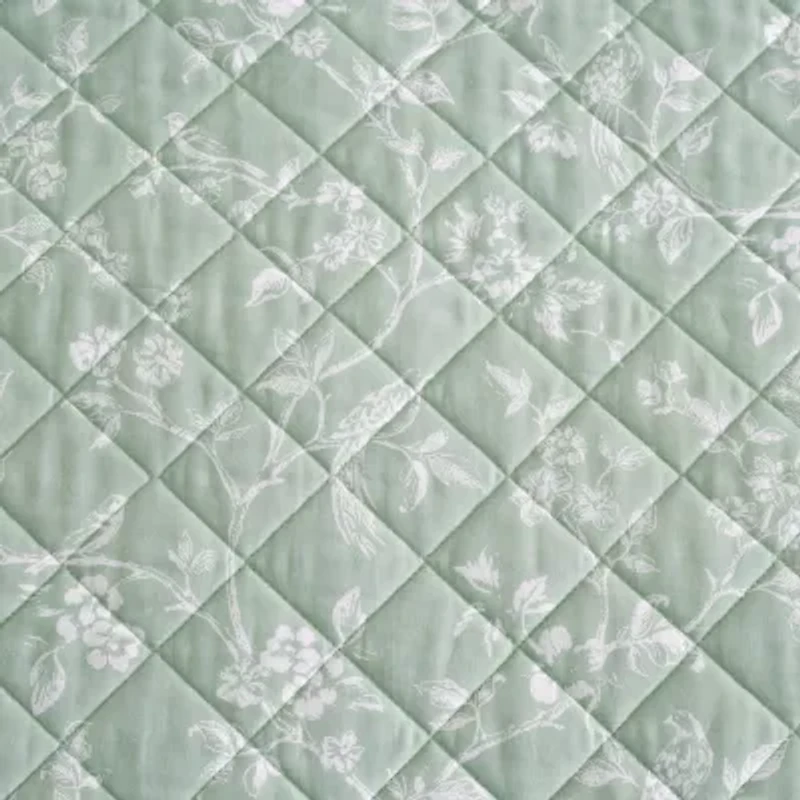 Martha Stewart French Bird Floral Easy Care Quilt Set