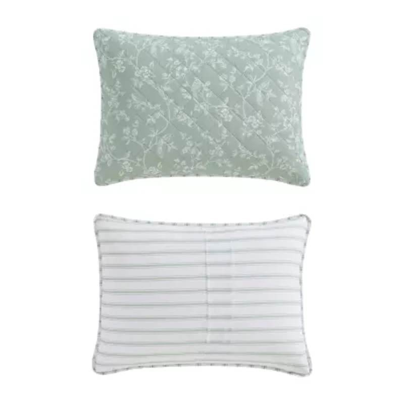 Martha Stewart French Bird Floral Easy Care Quilt Set