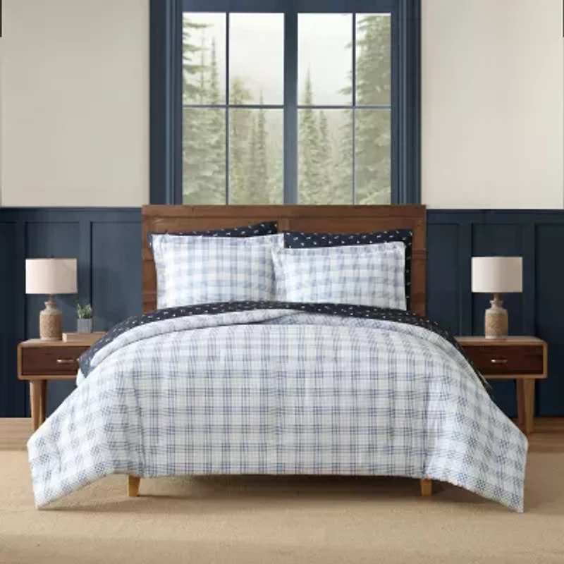 Eddie Bauer Beach Pine Plaid Easy Care Comforter Set