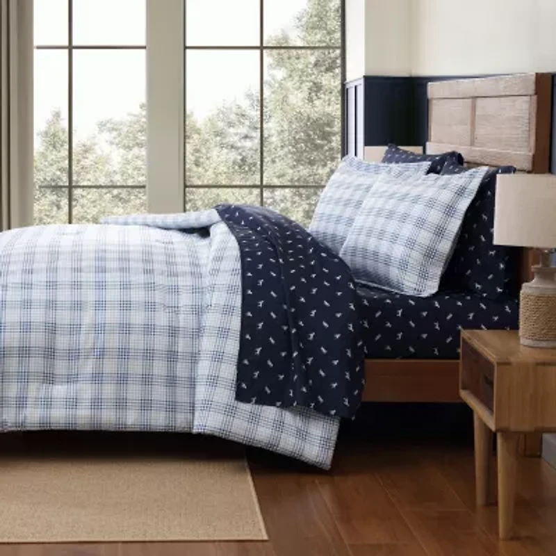 Eddie Bauer Beach Pine Plaid Easy Care Comforter Set