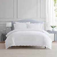 Martha Stewart Simple Scallop Easy Care Duvet Cover Set