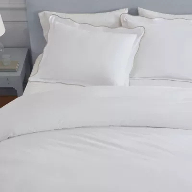 Martha Stewart Simple Scallop Easy Care Duvet Cover Set