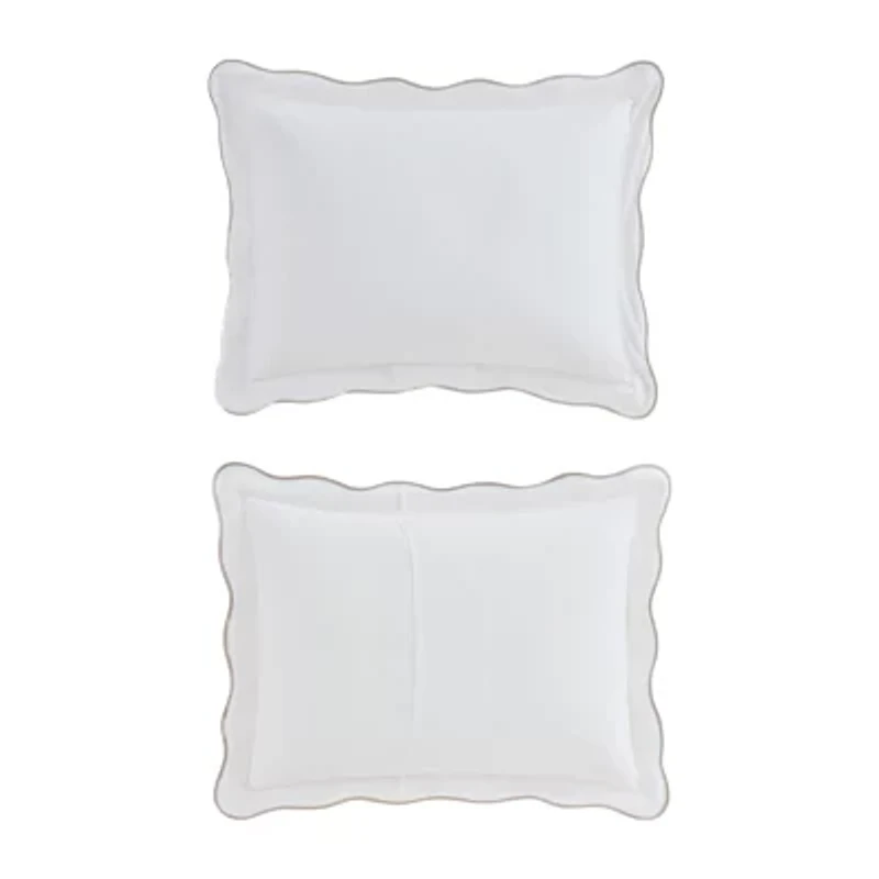 Martha Stewart Simple Scallop Easy Care Duvet Cover Set