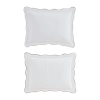 Martha Stewart Simple Scallop Easy Care Duvet Cover Set