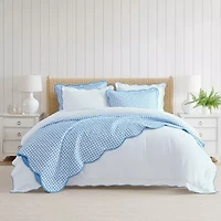 Martha Stewart Olivia Gingham Easy Care Quilt Set