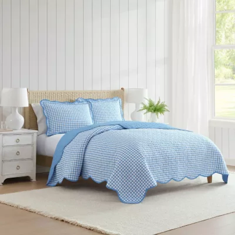Martha Stewart Olivia Gingham Easy Care Quilt Set