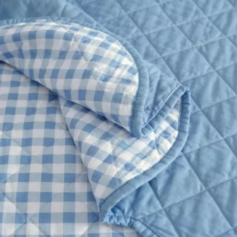 Martha Stewart Olivia Gingham Easy Care Quilt Set