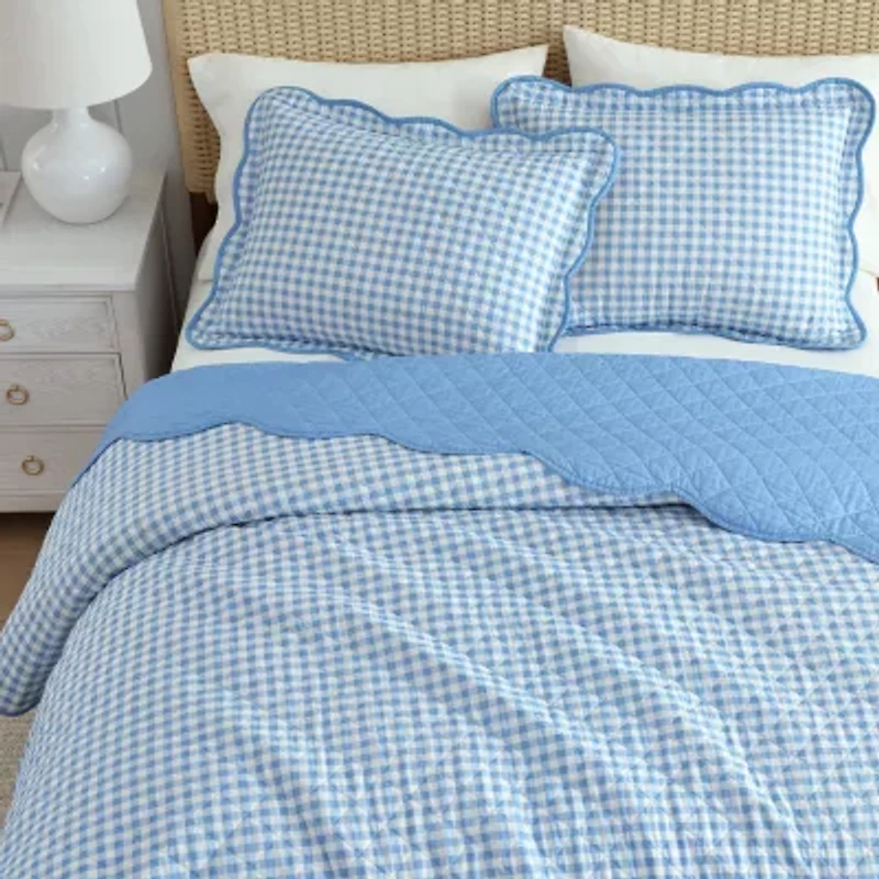 Martha Stewart Olivia Gingham Easy Care Quilt Set