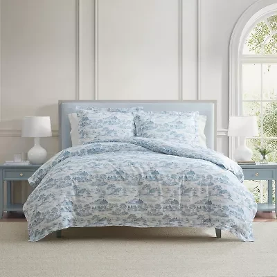 Martha Stewart Farmhouse Toile Easy Care Duvet Cover Set