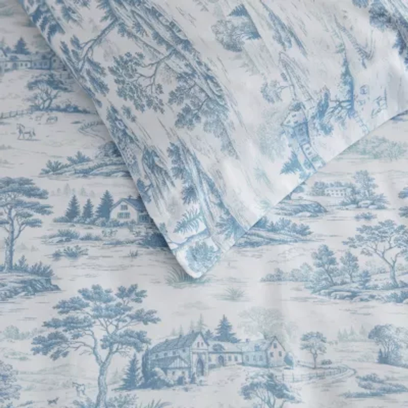 Martha Stewart Farmhouse Toile Easy Care Duvet Cover Set