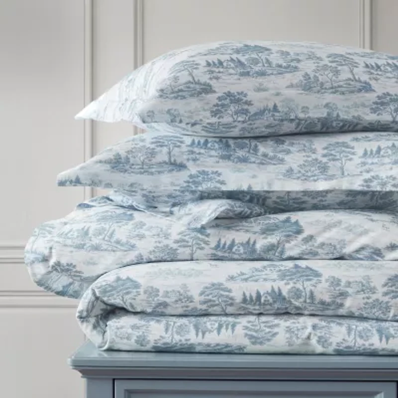 Martha Stewart Farmhouse Toile Easy Care Duvet Cover Set