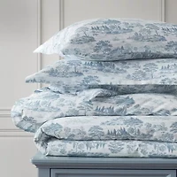 Martha Stewart Farmhouse Toile Easy Care Duvet Cover Set
