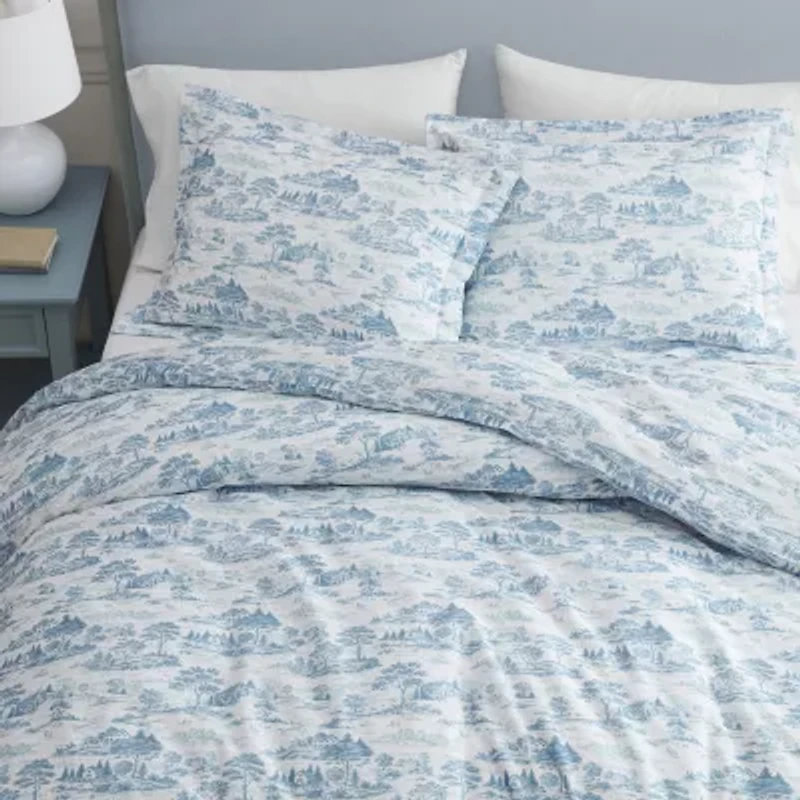 Martha Stewart Farmhouse Toile Easy Care Duvet Cover Set