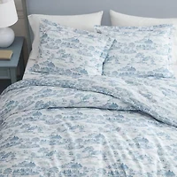 Martha Stewart Farmhouse Toile Easy Care Duvet Cover Set