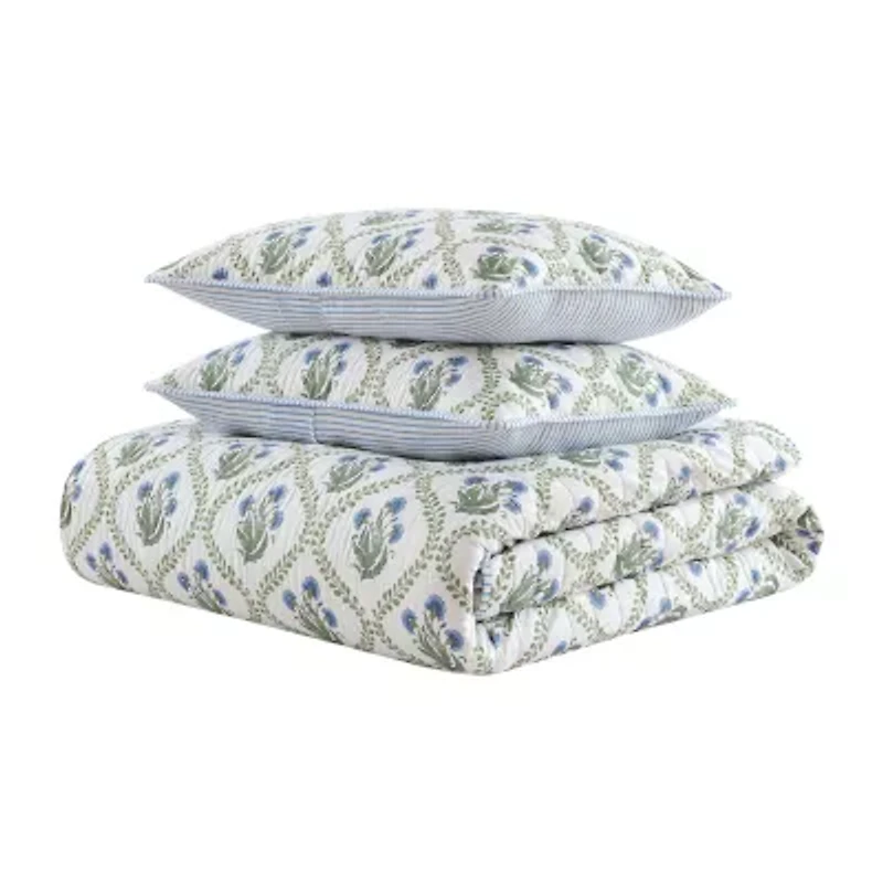 Martha Stewart Chloe Easy Care Quilt Set