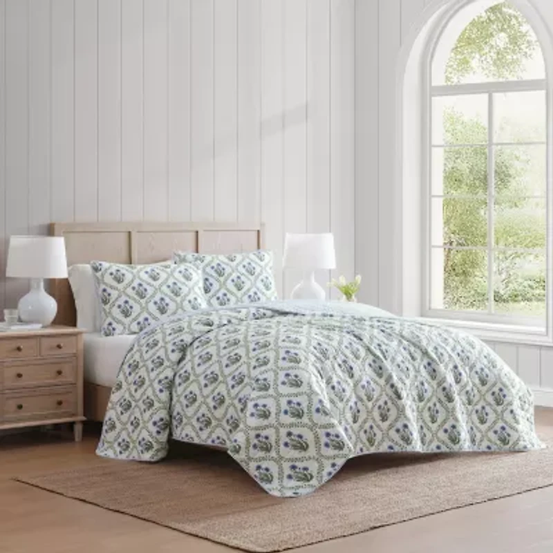 Martha Stewart Chloe Easy Care Quilt Set