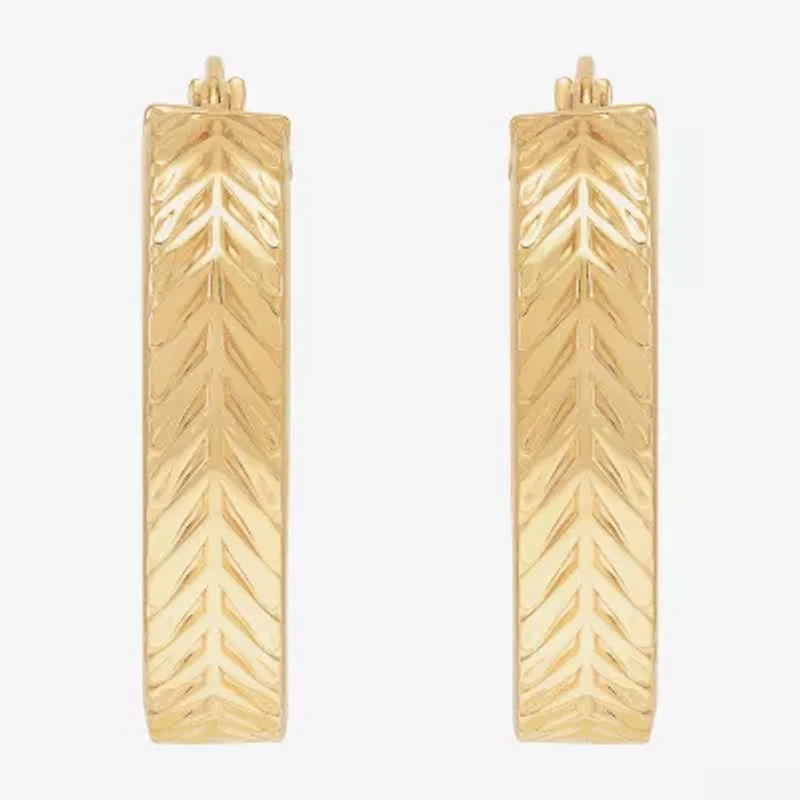 Made in Italy Womens 10K Gold Hoop Earrings