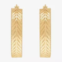 Made in Italy Womens 10K Gold Hoop Earrings