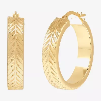 Made in Italy Womens 10K Gold Hoop Earrings