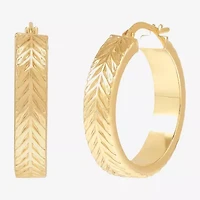 Made in Italy Womens 10K Gold Hoop Earrings