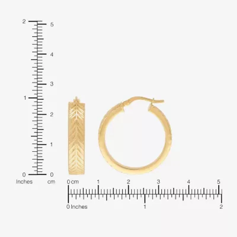 Made in Italy Womens 10K Gold Hoop Earrings
