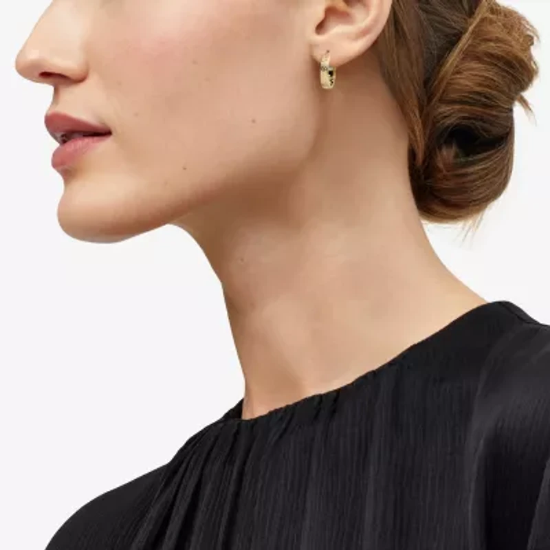 Made in Italy Womens 10K Gold Hoop Earrings