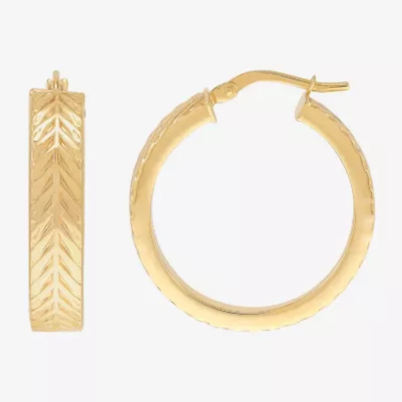 Made in Italy Womens 10K Gold Hoop Earrings