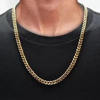 Mens 14K Gold Over Stainless Steel 24 Inch Link Chain Necklace