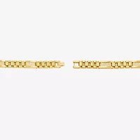 Mens 14K Gold Over Stainless Steel Solid 8 3/4 Inch Link Bracelet