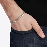 Mens Stainless Steel 8 1/2 Inch Solid Link Chain Bracelet