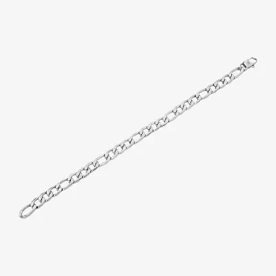 Mens Stainless Steel 8 1/2 Inch Solid Link Chain Bracelet