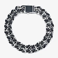 Mens Stainless Steel 8 1/2 Inch Solid Chain Bracelet