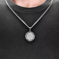 Saint Christopher Mens Stainless Steel 24 Inch Pendant Necklace