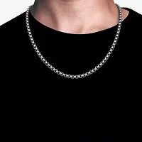 Mens Stainless Steel 24 Inch Tennis Necklace