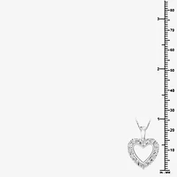 (G / Si1-Si2) Womens 1 CT. T.W. Lab Grown White Diamond Sterling Silver Heart 18 Inch Pendant Necklace