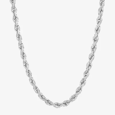 Limited Quantities! Womens 14K White Gold 22 Inch Rope Chain Necklace